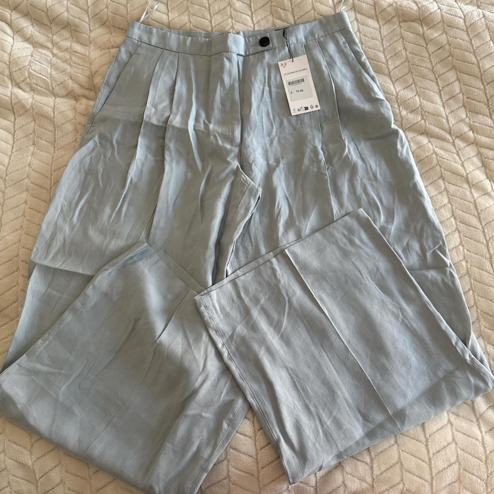 Zara Light Blue Wide Leg Trousers